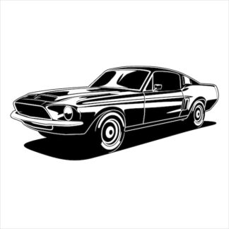 Sticker Autocollant voiture muscle car silouhette BVw187294