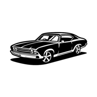 Sticker Autocollant voiture muscle car silouhette BVw187310