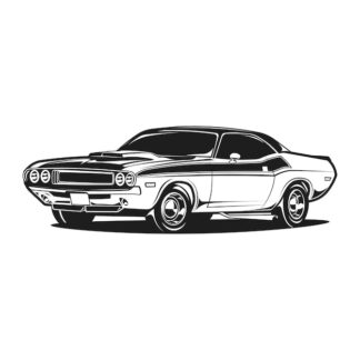 Sticker Autocollant voiture muscle car silouhette BVw187312