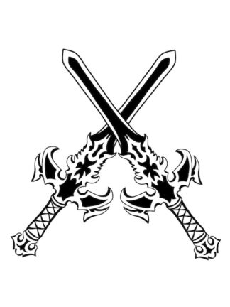 Sticker Autocollant glaives skull AV187300