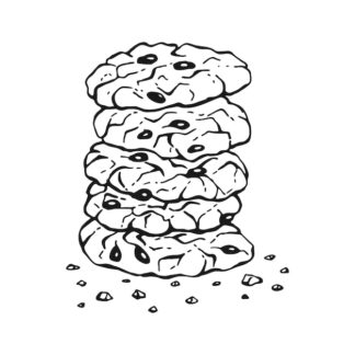 Sticker Autocollant cookies gateau nourriture NF18749