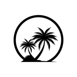 Sticker Autocollant cocotiers plage SCE18738