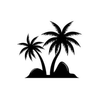 Sticker Autocollant cocotiers plage SCE18739