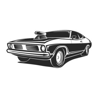 Sticker Autocollant voiture muscle car silouhette BVw18733