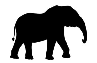 Sticker Autocollant elephant silhouette animaux SAE18734