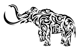 Sticker Autocollant elephant tribal animaux  ANI18746