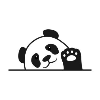 Sticker Autocollant panda ours animaux  ANX21030