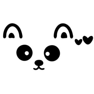 Sticker Autocollant ours coeurs animaux  ANX21039