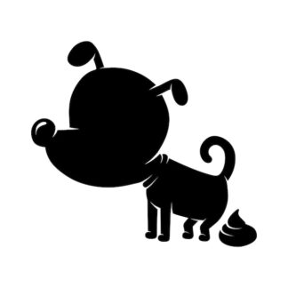 Sticker Autocollant chien caca animaux  ANX21029