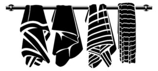 Sticker Autocollant serviettes et torchons buanderie  BU200686