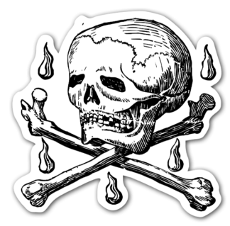 Sticker Autocollant tete de mort skull imprimé IMP2023202