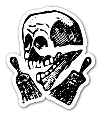 Sticker Autocollant tete de mort skull imprimé IMP2023205