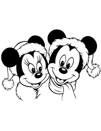 Sticker Autocollant mickey et minnie noel disney  DM54485