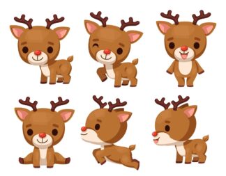 gommettes animaux rennes noël  planche 10x15cm   PGO1572511