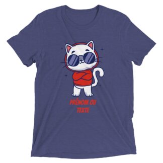 T-shirt unisexe triblend-ras du cou chat à personnaliser