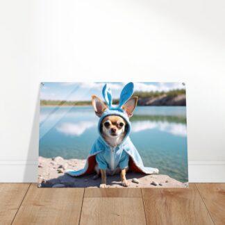 Tableau plexiglas chihuahua lapin