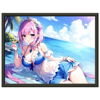 Poster premium en papier mat encadré en métal manga girl