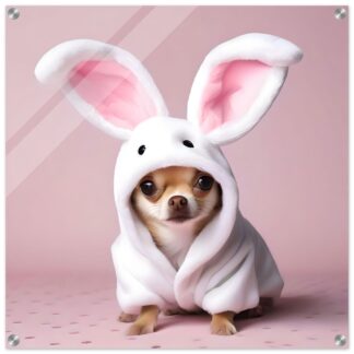 Tableau plexiglas chihuahua lapin