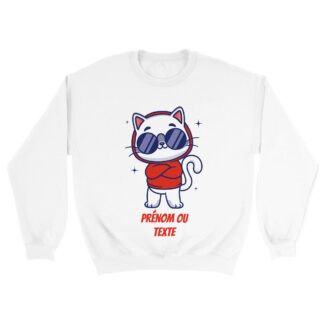 Sweat-shirt unisexe classique ras du cou chat à personnaliser