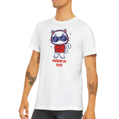 T-shirt unisexe premium ras du cou chat à personnaliser