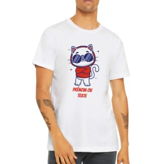 T-shirt unisexe premium ras du cou chat à personnaliser