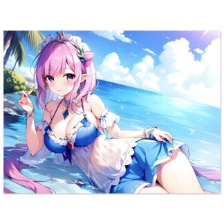 Poster premium en papier semi-brillant manga girl