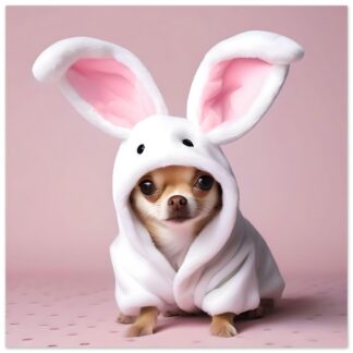 Poster premium en papier semi-brillant chihuahua lapin