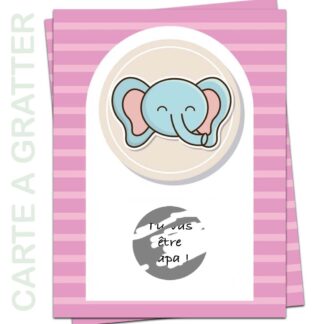 Carte à gratter éléphant CG003