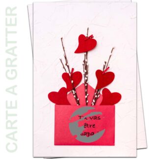 Carte à gratter love cœurs CG004
