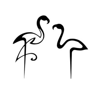 Sticker Autocollant flamands roses