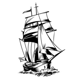 Sticker Autocollant bateau pirate  P2130