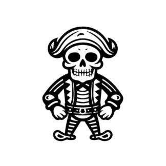 Sticker Autocollant squelette skull pirate  P2124