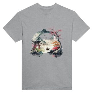 T-shirt unisexe ras du cou Japon lac