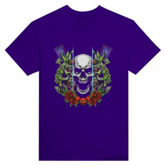 T-shirt unisexe ras du cou japon samouraï squelette