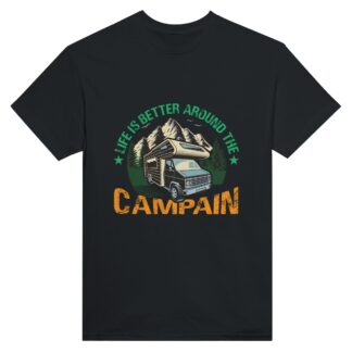 T-shirt unisexe épais ras du cou Camping couleurs au choix