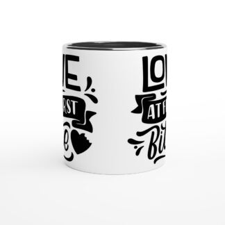 Mug en céramique blanche 325 ml (11 oz) avec intérieur coloré love