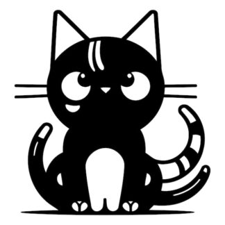 Sticker Autocollant chat assis animaux  ANX66