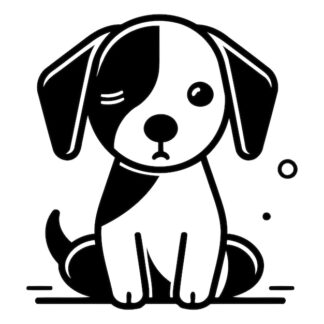 Sticker Autocollant chien manga animaux  ANX83