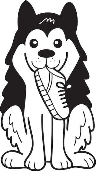 Sticker Autocollant chien husky animaux  ANX73