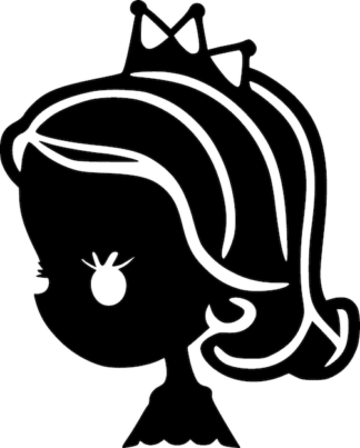 Sticker Autocollant fille princesse  P178