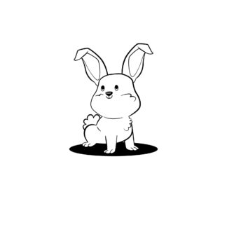 Sticker Autocollant lapin animaux  ANI899