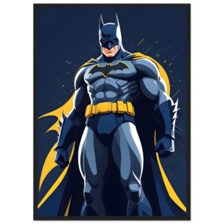 Poster classique en papier mat encadré en bois Batman