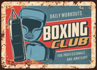 Sticker Autocollant plaque boxe imprime 18x24cm  PL35
