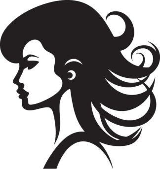Sticker Autocollant femme coiffure barbier  BC042