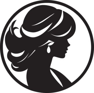 Sticker Autocollant femme coiffure barbier  BC037