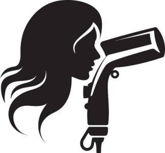 Sticker Autocollant femme coiffure barbier  BC030