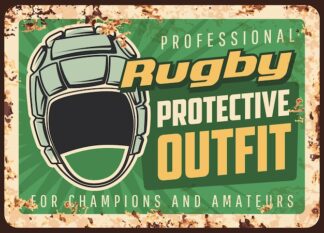 Sticker plaque rugby imprime 18x24cm  PL36