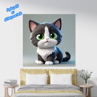 Papier peint ou sticker autocollant chaton mignon PSC1
