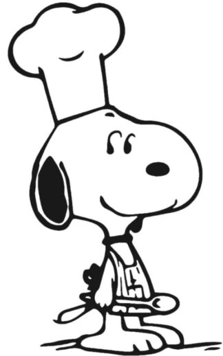 Sticker Autocollant snoopy chien cuisinier animaux  ANI748