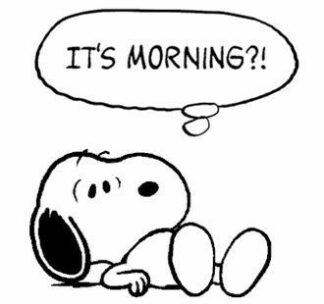 Sticker Autocollant snoopy chien morning animaux  ANI743